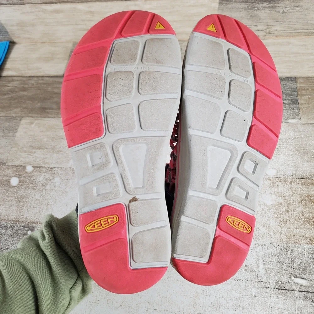 KEEN Uneek Womens Sandal Sz 8 Pink Gray Woven Outdoor Hiking Paracord Water Shoe